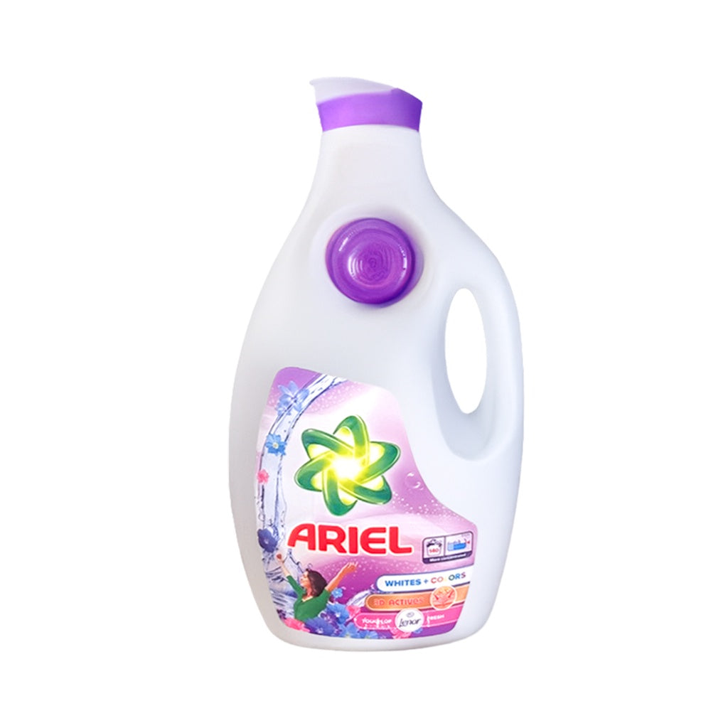 Detergent lichid de rufe lichid Ariel Albe + Colorate 3D Activ, 140 spalari, 6.3L