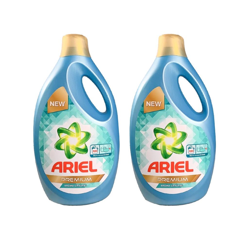 2x Detergent lichid de rufe Ariel Premium Original, 120 spalari, 5.7L