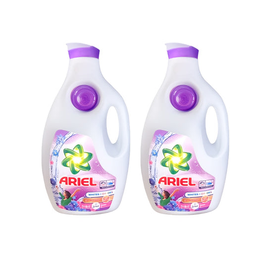 2x Detergent lichid de rufe lichid Ariel Albe + Colorate 3D Activ, 140 spalari, 6.3L