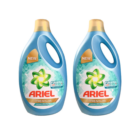 2x Detergent lichid de rufe Ariel Premium Original, 120 spalari, 5.7L