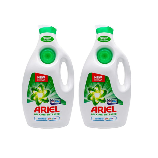 2x Detergent lichid de rufe lichid Ariel Albe + Colorate, 140 spalari, 6.3L