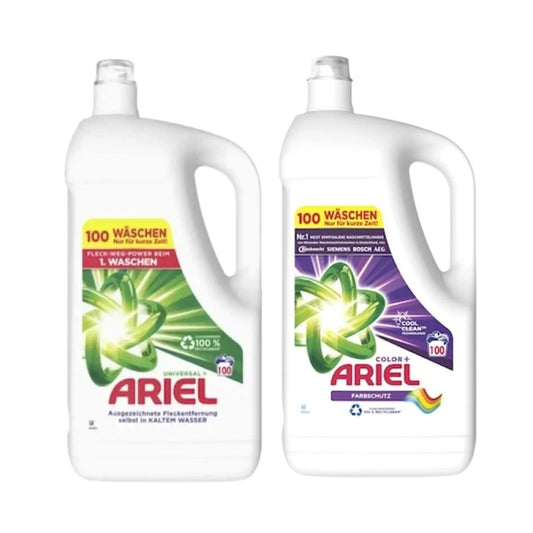 Pachet cu Detergent lichid Ariel Universal Clean 5L + Ariel Color+ 5L